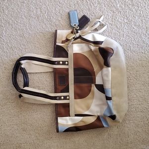 Satin Blue & Brown Coach - Vintage!